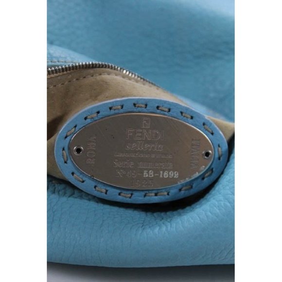 FENDI Mamma Selleria Soft Turquoise Baguette - Picture 5 of 10